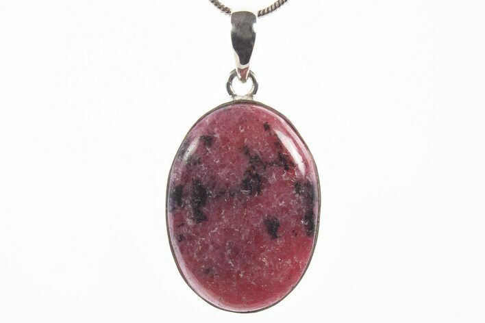 Polished Rhodonite Pendant (Necklace) - Sterling Silver #339849